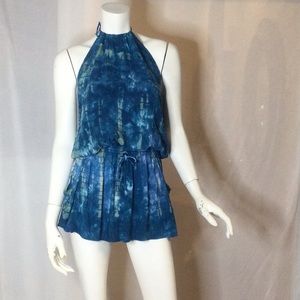 Blue life tie dye mini dress